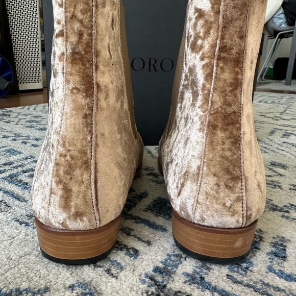 ORO reggio LEATHER boots in tan velvet, sz men 10, made in SPAIN - Picture 8 of 11